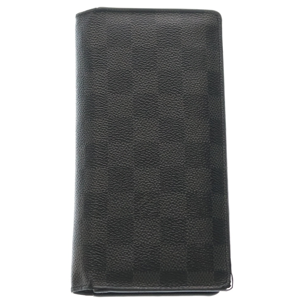 ダミエグラフィット ポルトフォイユ・ブラザ 二つ折り長財布 ロングウォレット カードケース ブラック PVCレザー N62665 Bランク