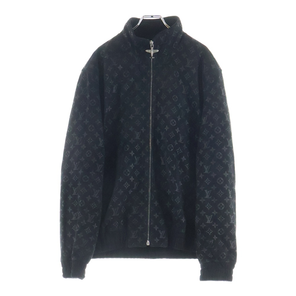 26SS Monogram Debossed Suede Tracksuit Jacket ヌバック ラム スエード レザー ジップアップ ジャケット ブラック 1AHBTV Aランク