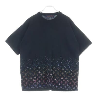 25AW モノグラム グラディエント エンベリッシュド半袖Tシャツ カットソーブラック RM252MV AUR HTN03W Bランク