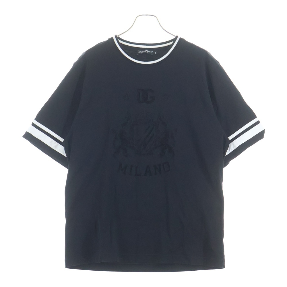 ミラノ紋章デザイン 半袖Tシャツ ブラック Aランク