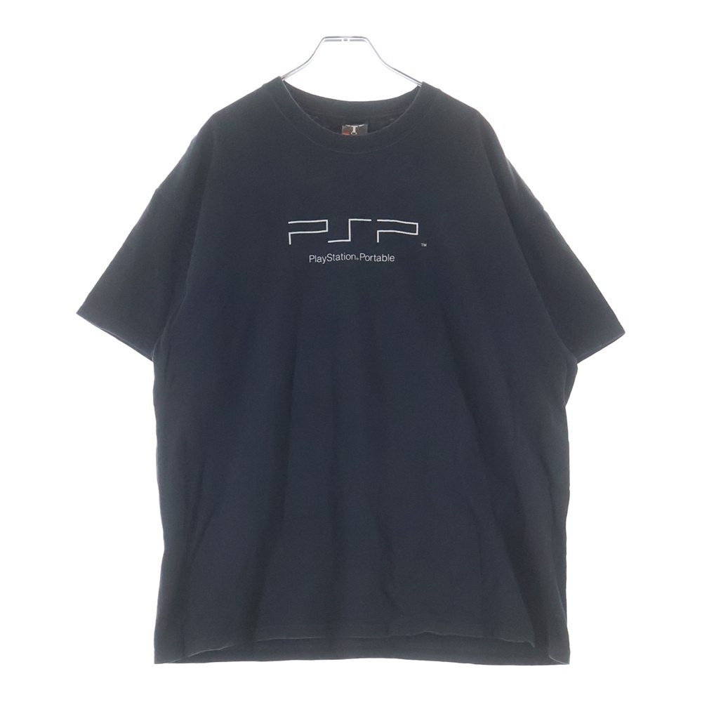 00S PSP PLAYSTATION PORTABLE LOGO TEE プレイステーション ロゴ ゲーム 半袖Tシャツ カットソー ブラック Bランク
