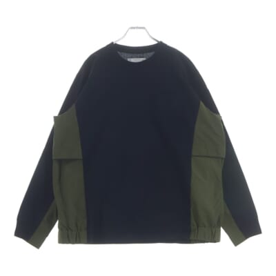 25AW Taslan Nylon x Cotton Jersey L/S T-Shirt 25-03731M ナイロンドッキング長袖Tシャツ ネイビー Sランク