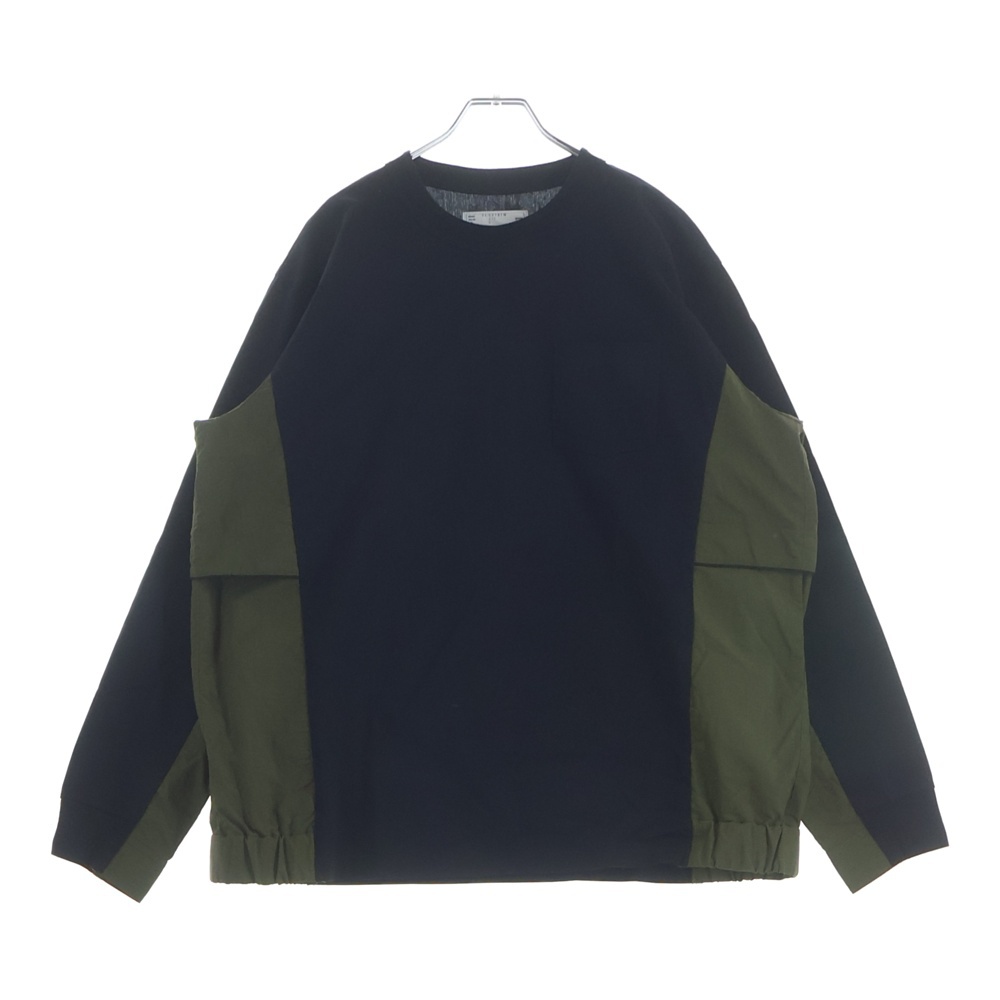 25AW Taslan Nylon x Cotton Jersey L/S T-Shirt 25-03731M ナイロンドッキング長袖Tシャツ ネイビー Sランク