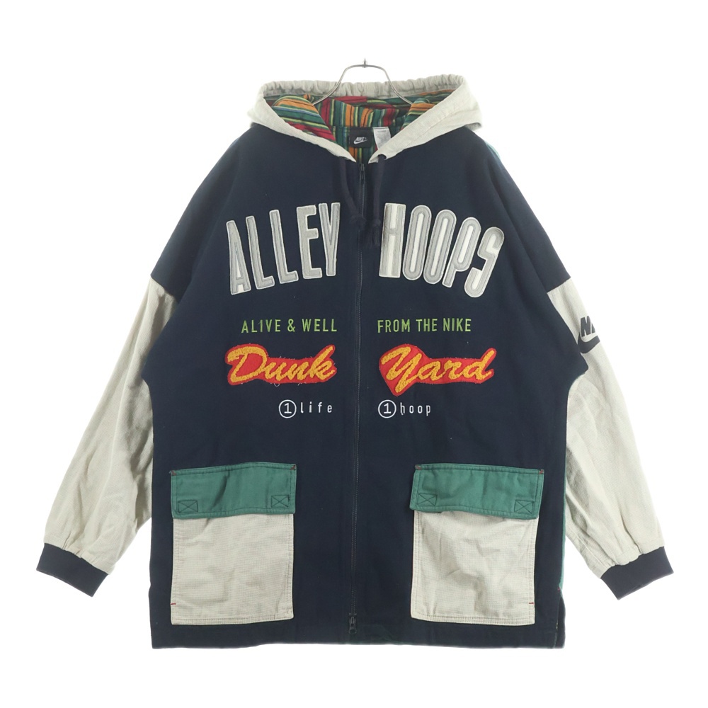 90s VINTAGE ALLEY HOOPS DINK YARD ZIP UP JACKET ジップアップフーディージャケット マルチカラー Bランク