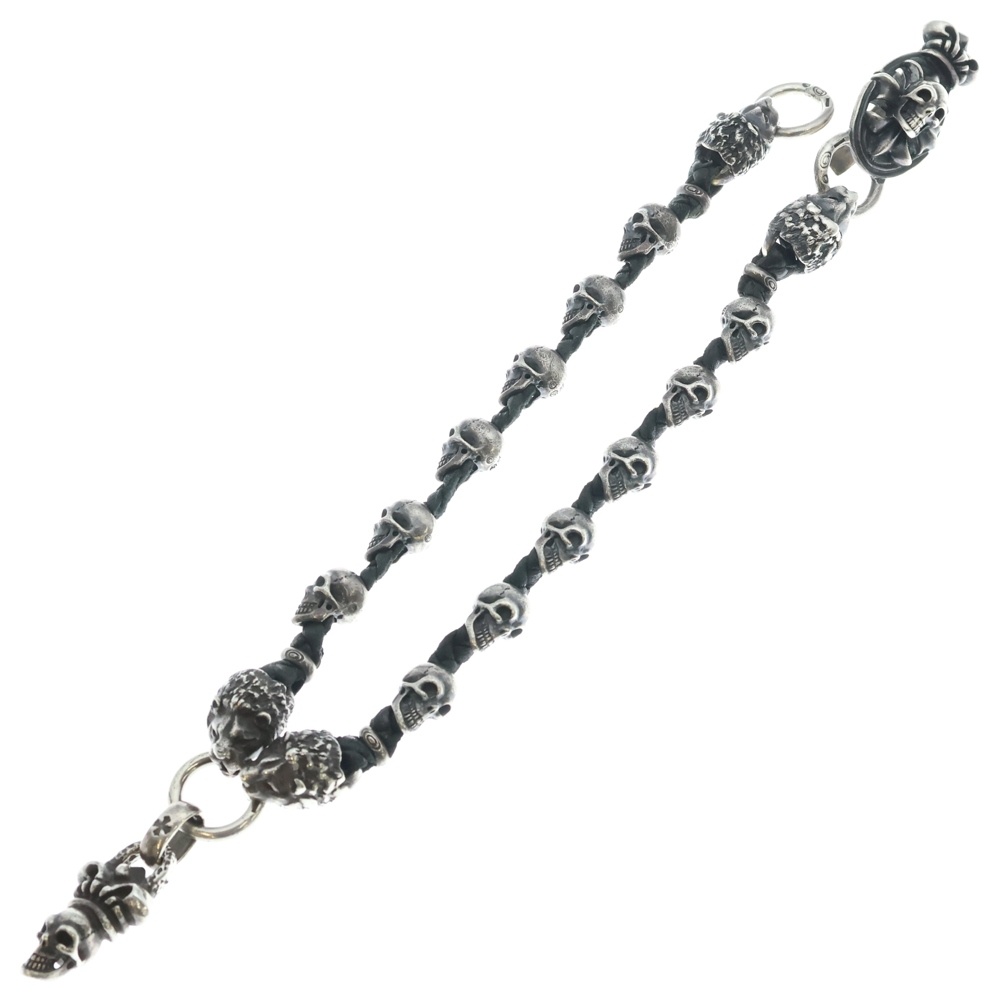 スカル オン クロス オーバル ウィズ クラウン キーパー&フォー ライオンズ&トゥエルブ スカルズ ウィズ ブレイド ウォレットチェーン Bランク