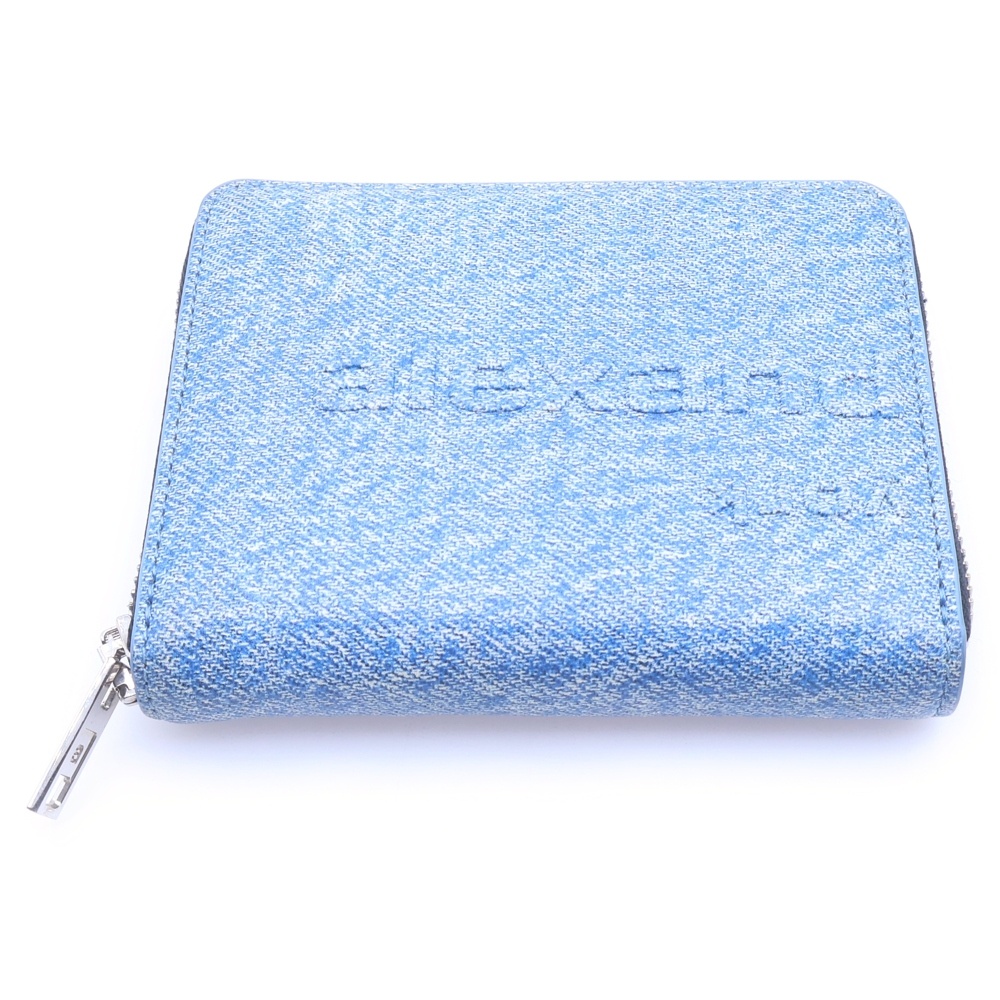 トロンプ ルイユ コンパクト ゴートスキン ミニウォレット 財布 ブルー 70124W04L473 Bランク