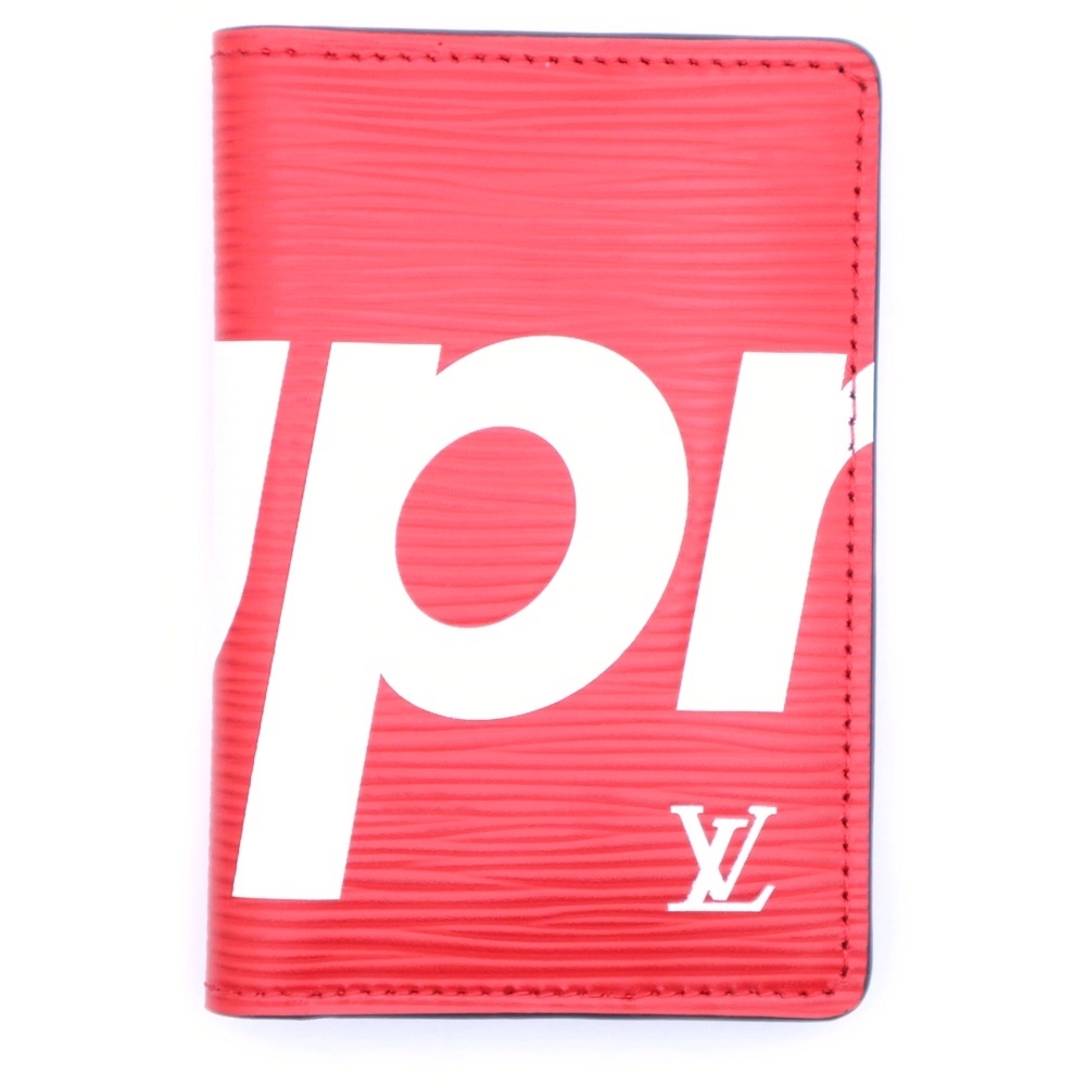 ×LOUIS VUITTON Card Case カードケース レッド M67714 Bランク