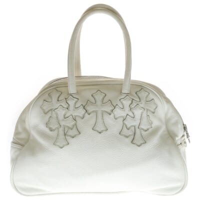 GYM MD ジムバッグ ミディアムレザーハンドバッグ ホワイト Cランク