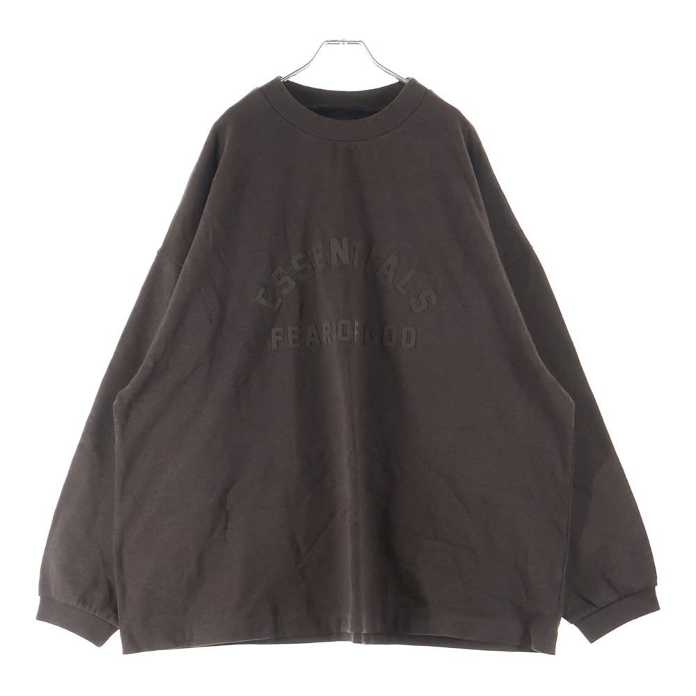 HEAVY L/S TEE ラバーロゴ 長袖Tシャツ ロンT カットソー ブラウン Aランク
