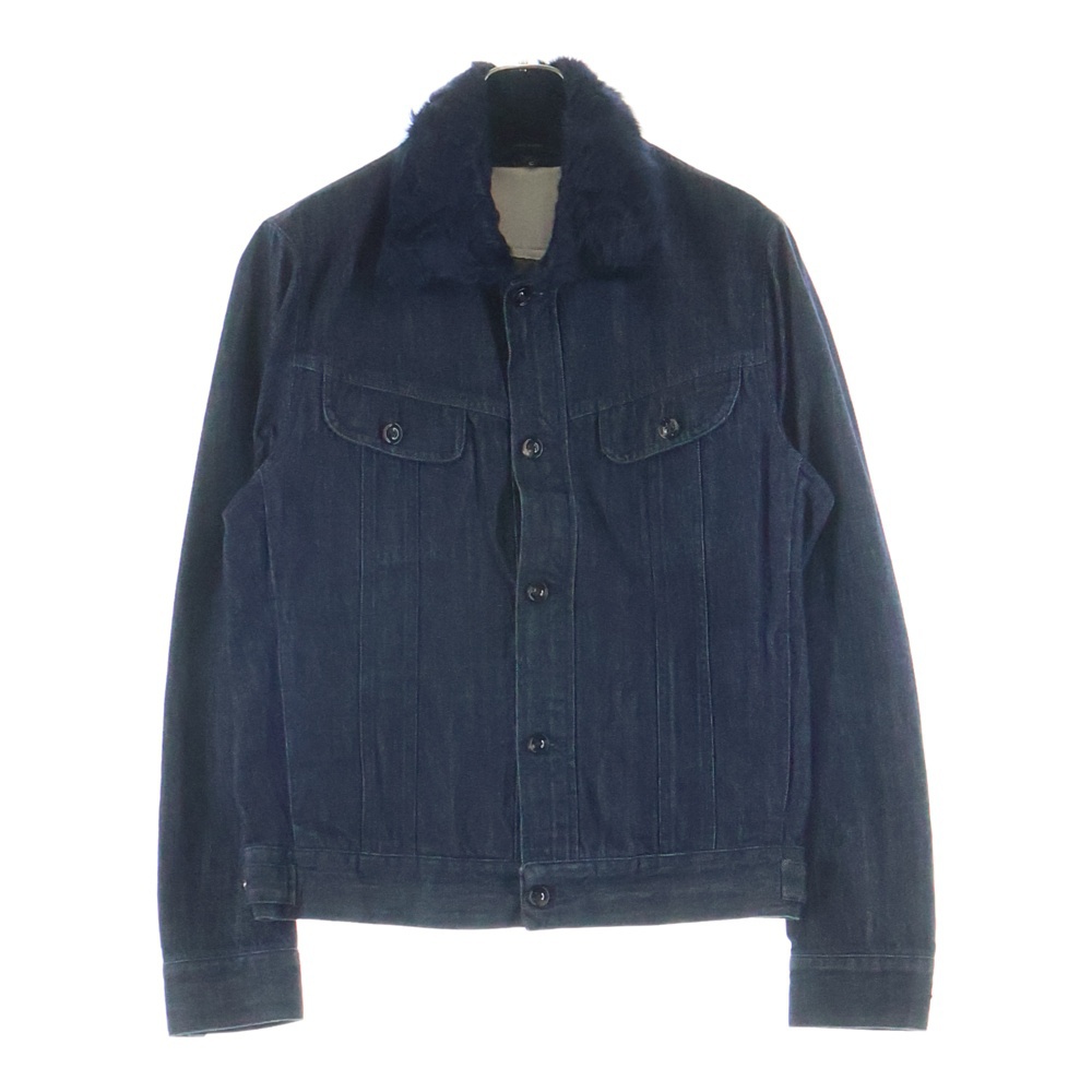 13AW ファー付き デニムジャケット ブルー S50AM0182 Aランク