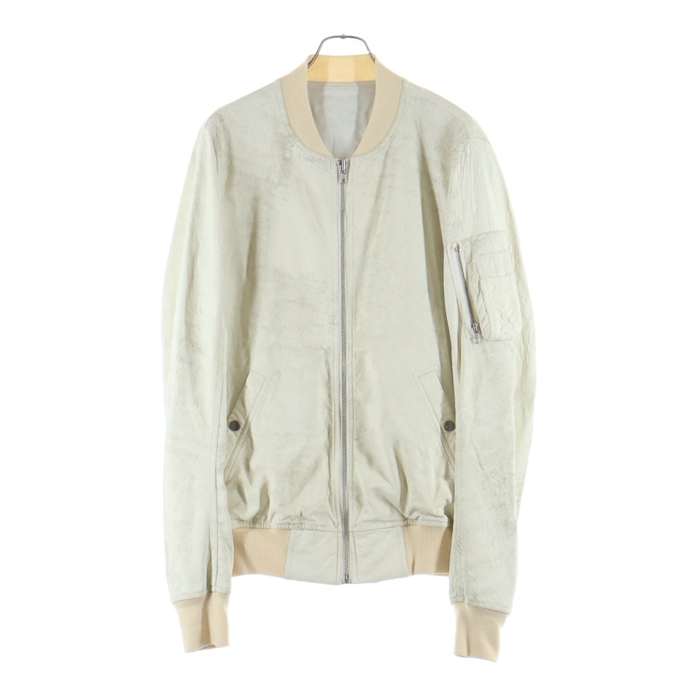 リックオウエンス 15SS シングル レザージャケット ホワイト RU15S4771
