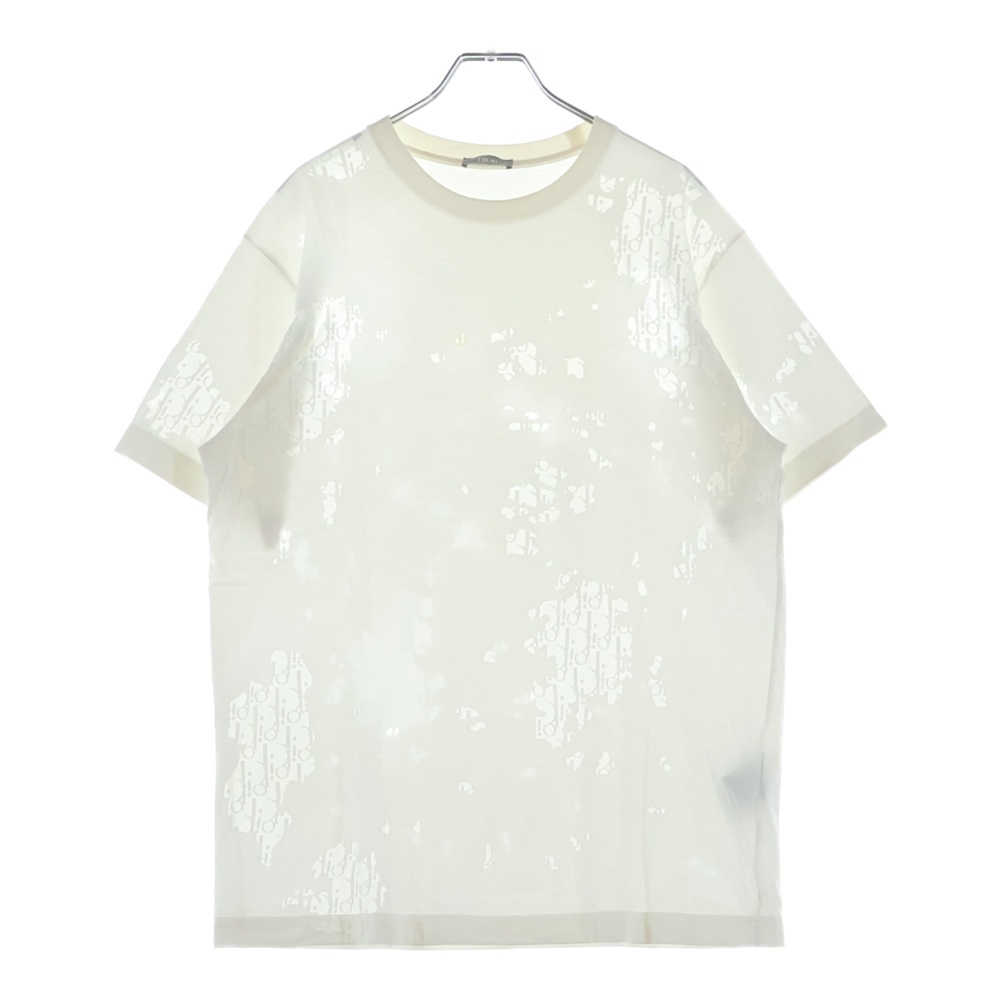 オブリーク シアー加工 半袖Tシャツ カットソー ホワイト 923J611A0540 Aランク