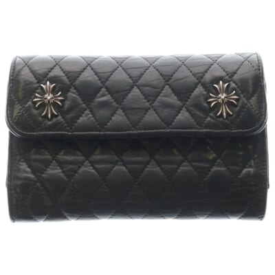 WAVE4 QLT 3SNP #4ウェーブキルティングレザー財布 ブラック Bランク