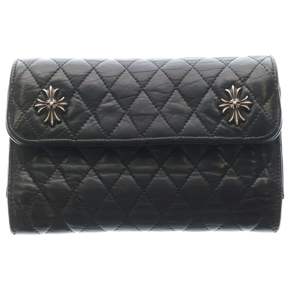 WAVE4 QLT 3SNP #4ウェーブキルティングレザー財布 ブラック Bランク