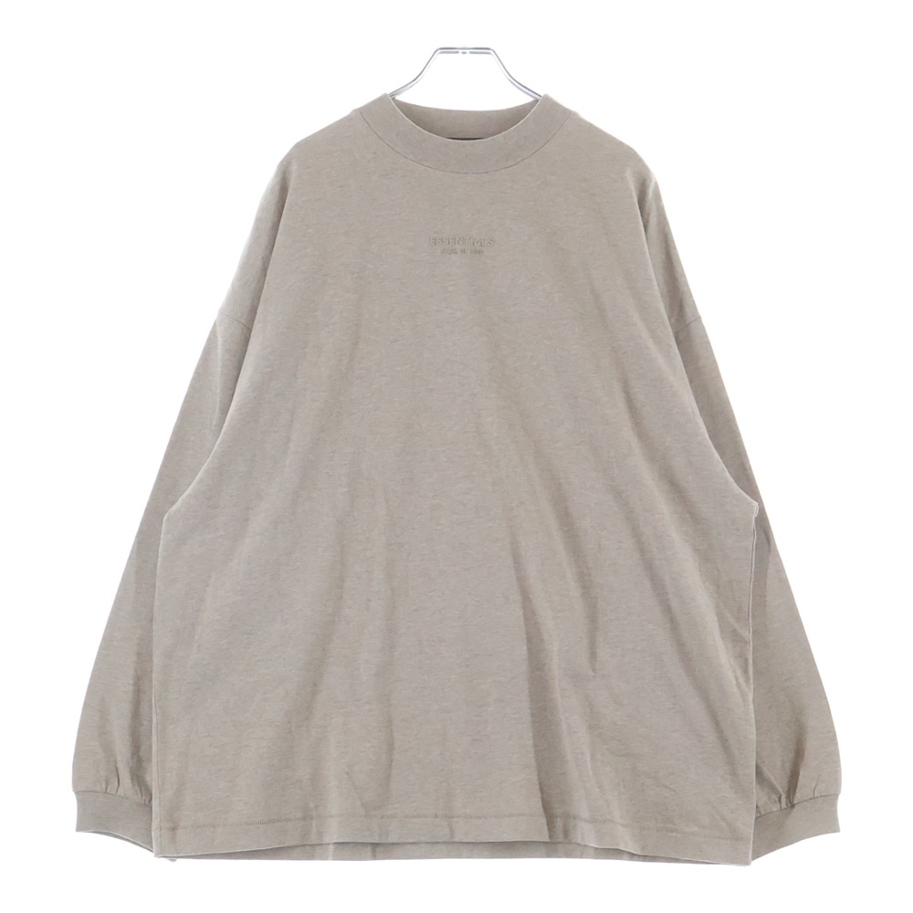 L/S T-SHIRT ラバーロゴ オーバーサイズ長袖Tシャツ ロンT ベージュ Sランク