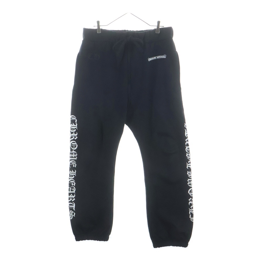 SWTSHRT PANTS フロントスクロールラベル サイドロゴ プリント スウェットパンツ ブラック Aランク