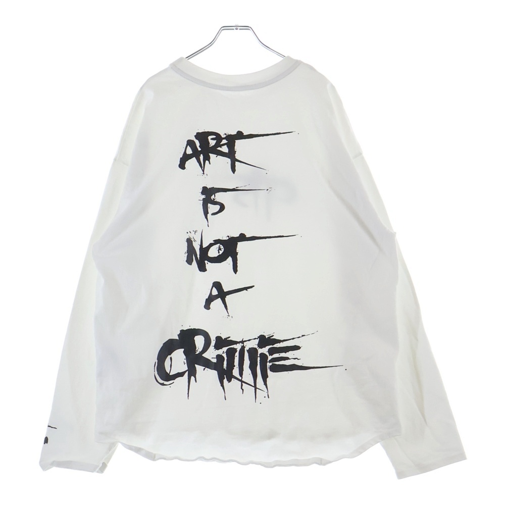 Art Is Not A Crime L/S T-Shirts アートイズノットアクライム ロングスリーブTシャツ ロゴプリントクルーネック長袖Tシャツ 210109303 ホワイト Bランク