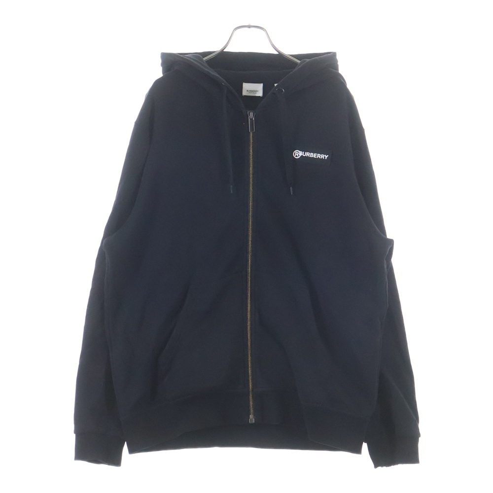 20AW ロゴプリント ヴィンテージチェック スウェットプルオーバーパーカー 8025684 ブラック Bランク