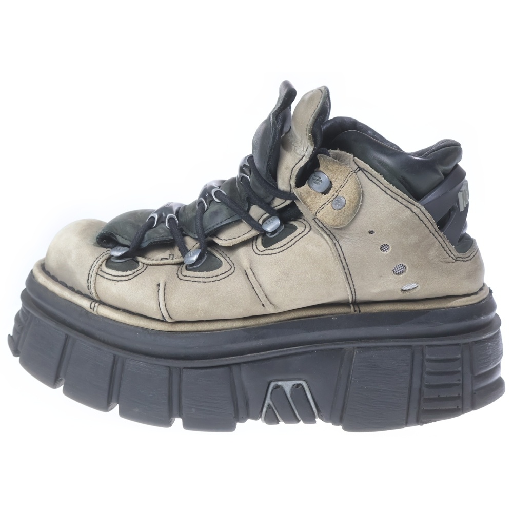 METALLIC COLLECTION Ankle Boot M-106-C69 メタリックコレクション アンクルブーツ プラットフォームレザーレースアップブーツ ブラウン Bランク