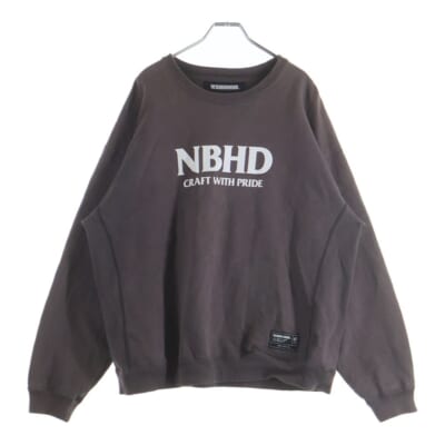 CLASSIC SWEAT SHIRT LS クラシックスウェットシャツ ロングスリーブ ロゴプリントクルーネックスウェットトレーナー 252UWNH-CSM01 ブラウン Bランク