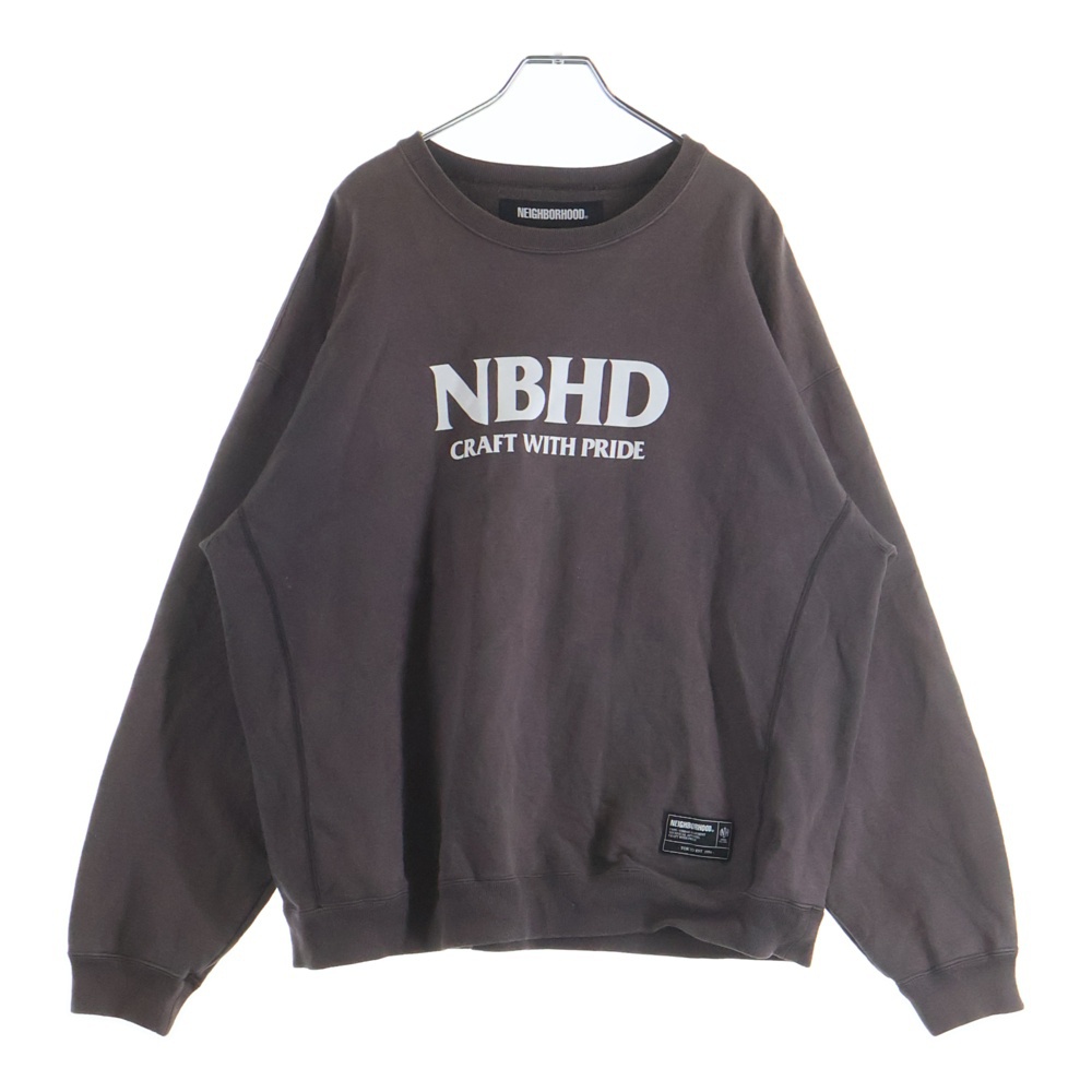 CLASSIC SWEAT SHIRT LS クラシックスウェットシャツ ロングスリーブ ロゴプリントクルーネックスウェットトレーナー 252UWNH-CSM01 ブラウン Bランク