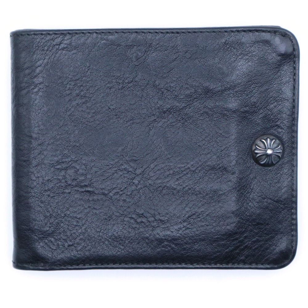 1SNAP 1スナップ クロス ボールボタン レザーウォレット 財布 ブラック Bランク