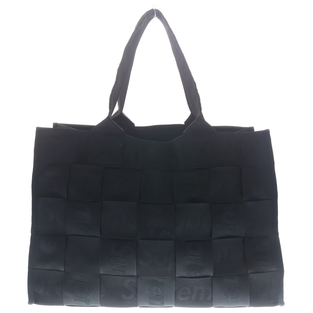 23SS Woven Large Tote ウーヴン ラージ トートバッグ ショルダーバッグ ブラック Aランク