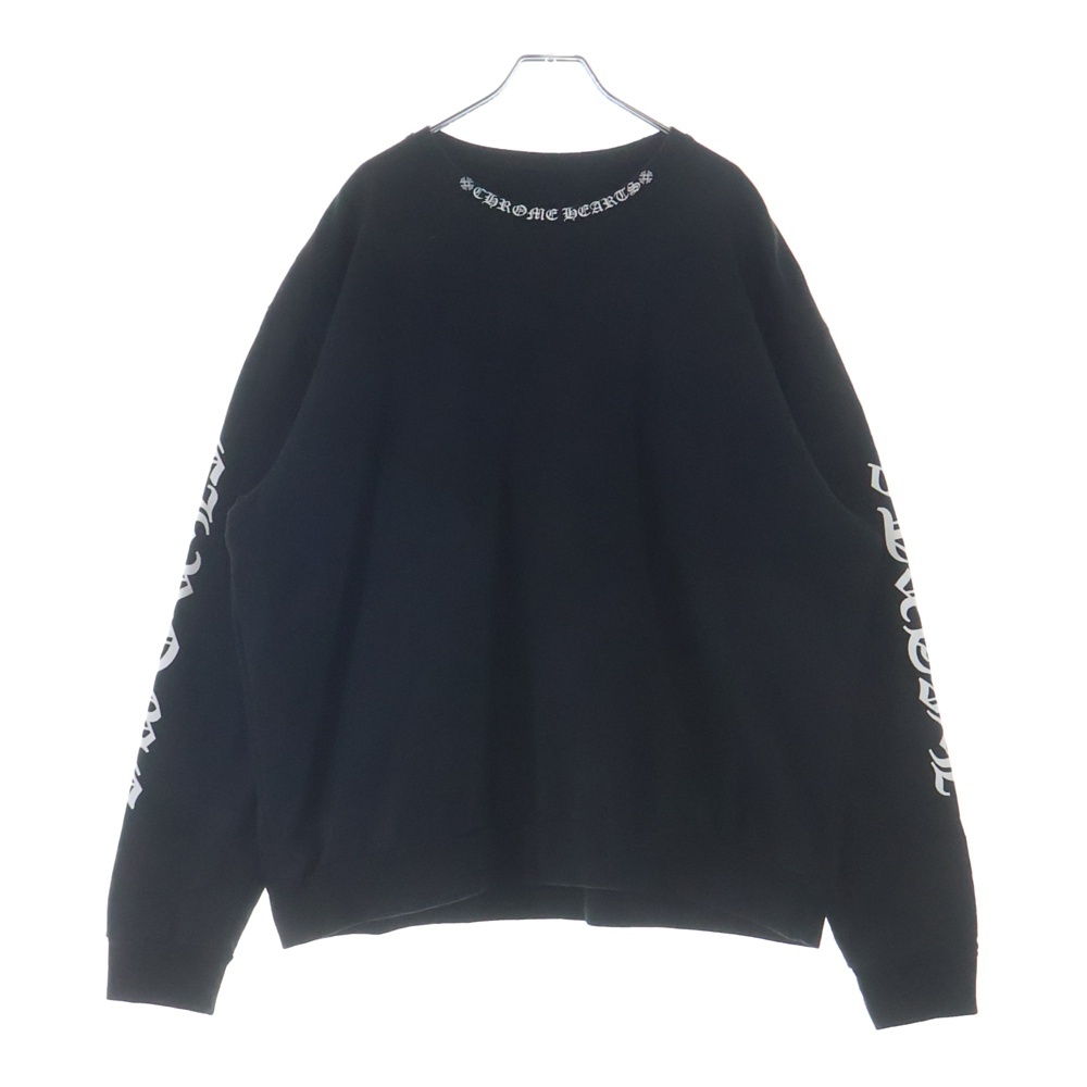 SWTSHRT PLVR ネックロゴプリント クルーネック スウェットトレーナー ブラック Aランク