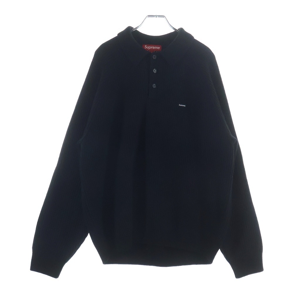 25AW Small Box Polo Sweater スモールボックスロゴ ポロスウェット ニット セーター ブラック Bランク