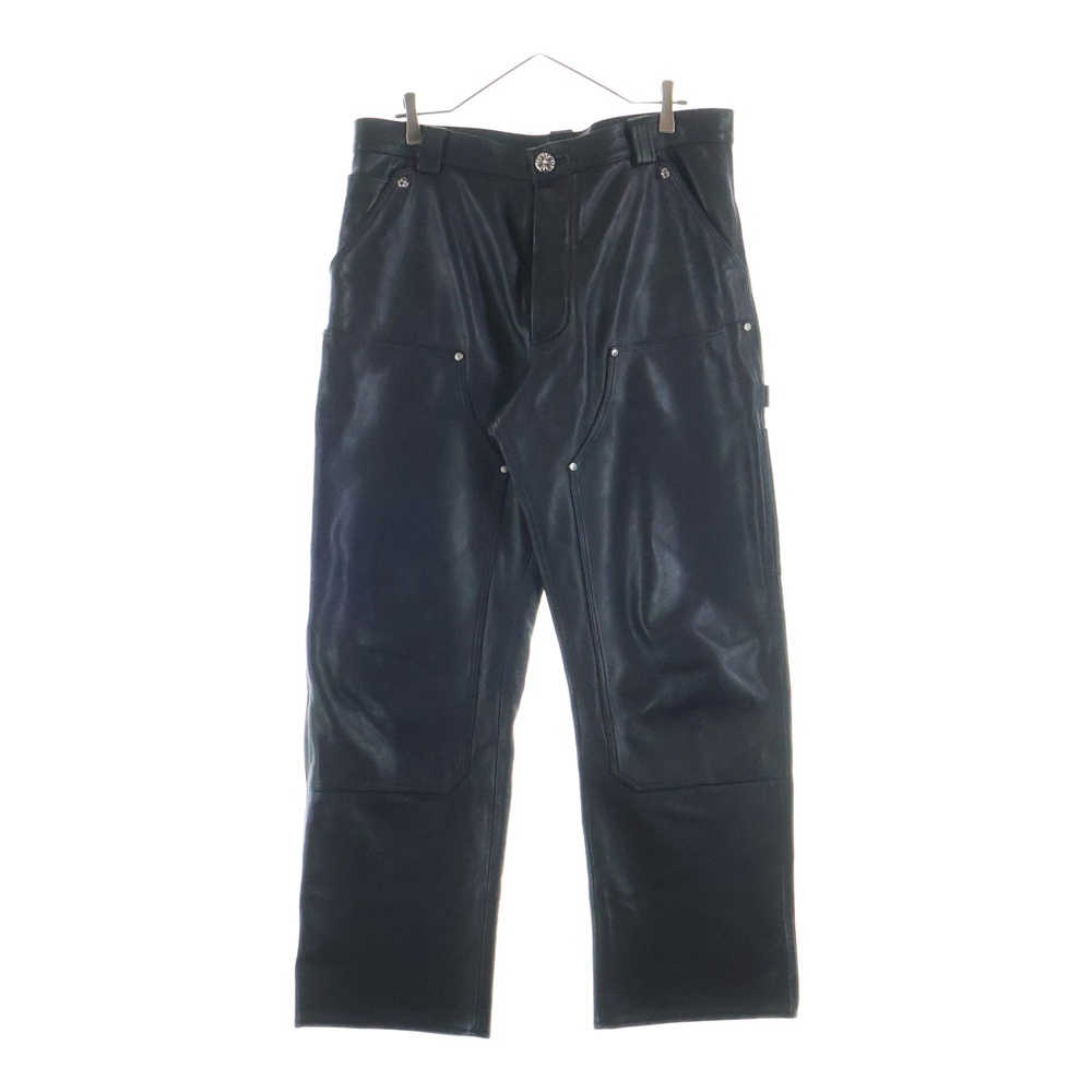 Carpenter Double Knee Leather Pants カーペンター ダブルニー レザーパンツ ブラック Aランク