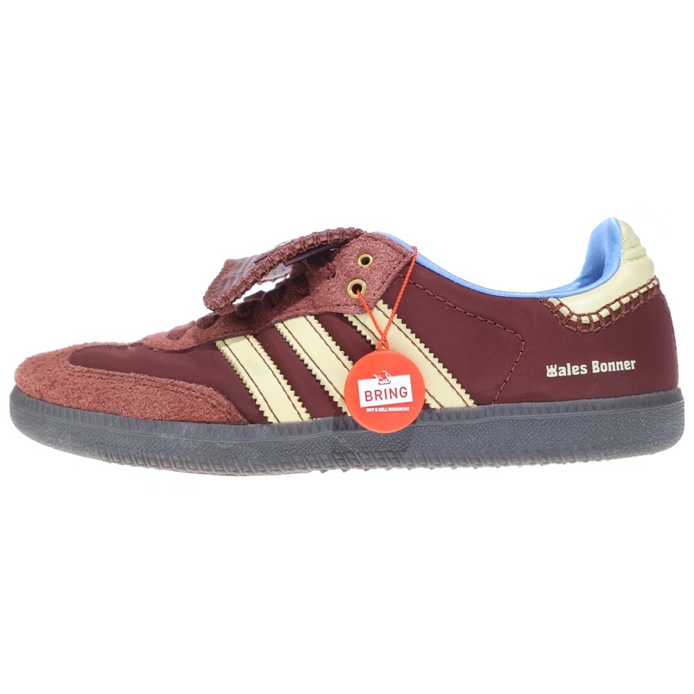 ×Wales Bonner Samba Nylon Low IE0579 ウェールズボナー サンバ ナイロン ローカットスニーカー バーガンディ US8 1/2/26.5cm Sランク