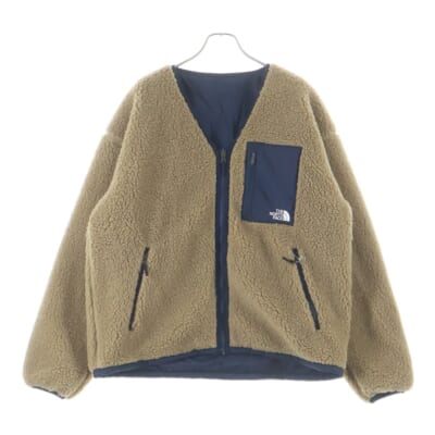 Reversible Extreme Pile Cardigan リバーシブル ボア ナイロンジャケット ベージュ/ネイビー NP72334 Sランク
