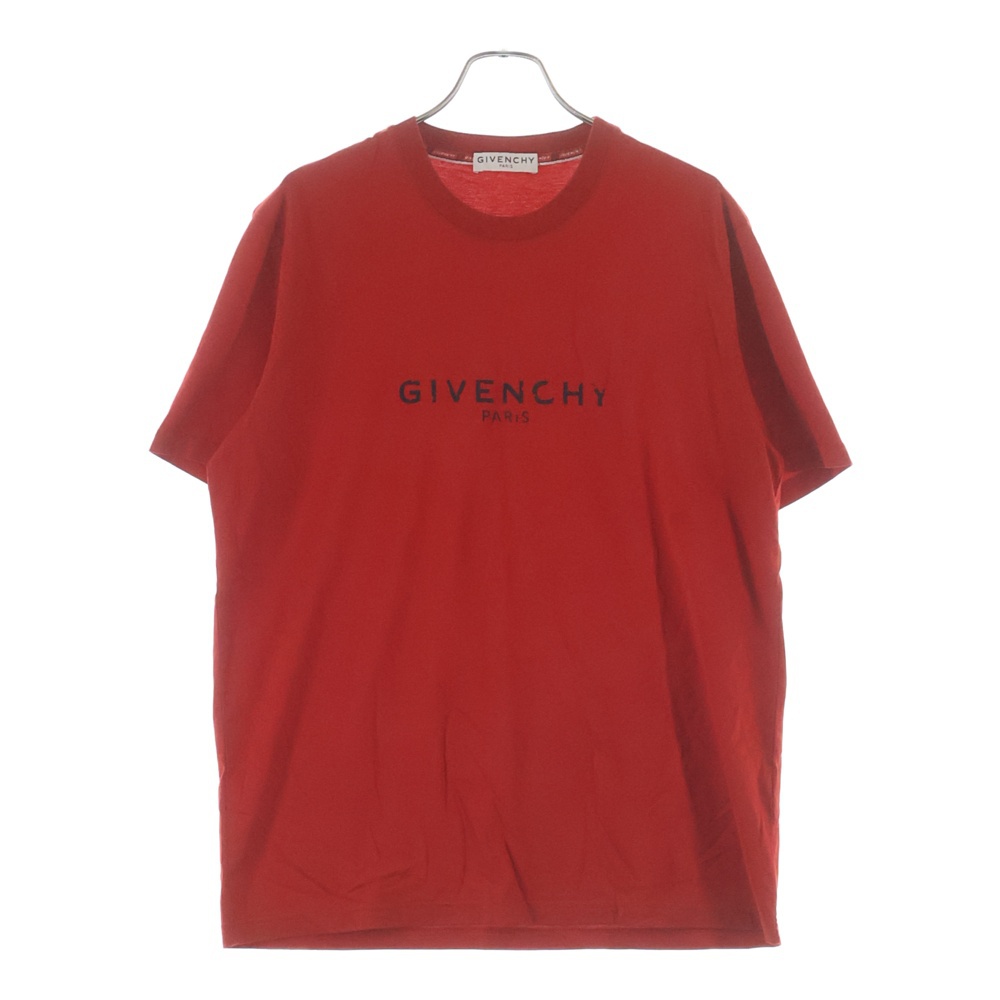 ヴィンテージロゴ デストロイ加工ロゴ プリント 半袖Tシャツカットソー BM70KC3002 レッド Bランク