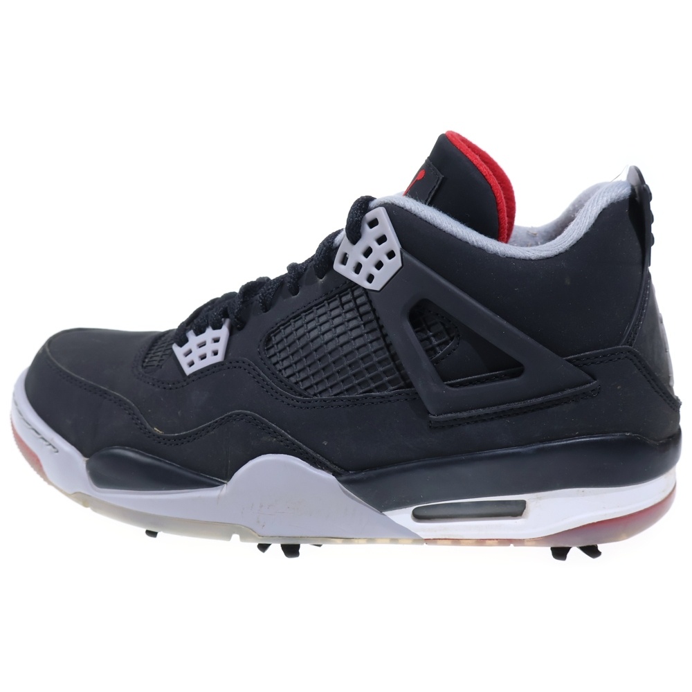 AIR JORDAN 4 GOLF BRED エアジョーダン4 ゴルフ ブレッド CU9981-002 US10/28.0cm ブラック/レッド Bランク