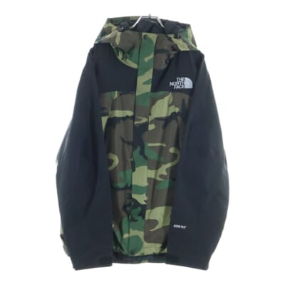 NOVELTY MOUNTAIN JACKET 迷彩 ナイロン ノベルティージャケット ブラック/カーキ NP61545 Bランク