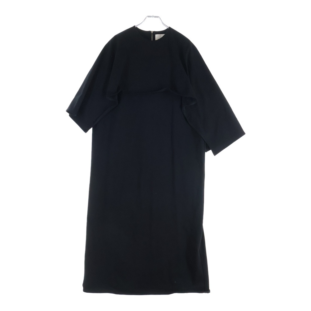 24SS DRESS W/CAPE ケープデザインコットンドレスワンピース ブラック レディース J03CT0368 Sランク