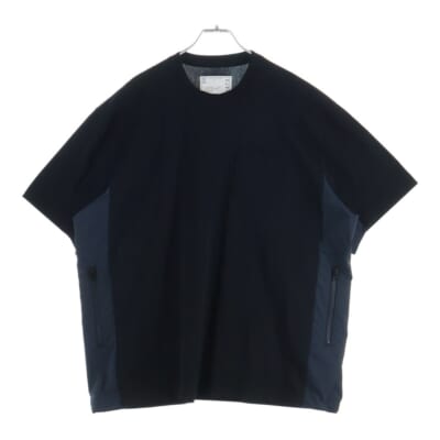 リップストップパネル 半袖Tシャツ カットソー ブラック 24-03473M Aランク