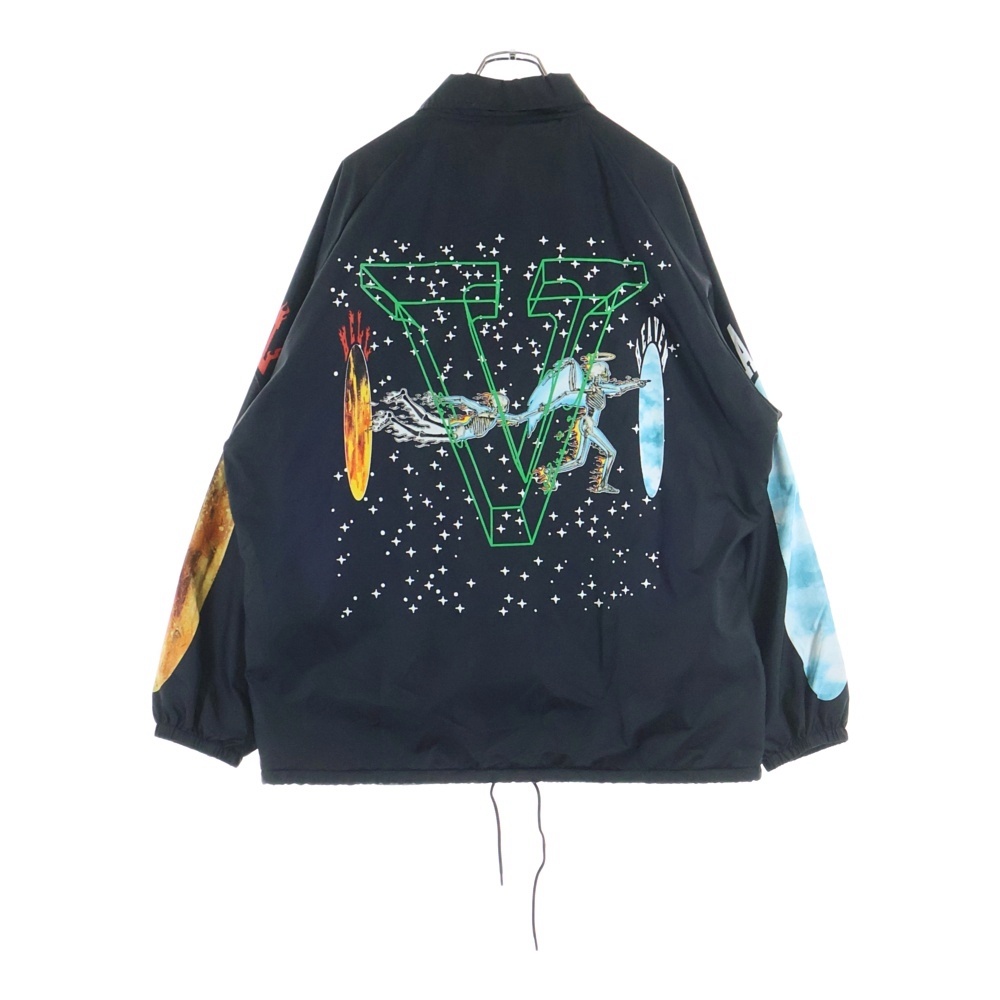 22AW×VLONE VL COACH JACKET SKULL ヴィローン スカル ナイロンコーチジャケット ブラック SM-A22-0000-082 Bランク