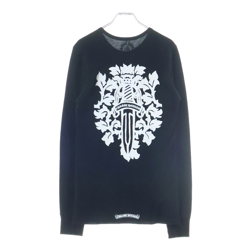 Thermal L/S バックダガープリント サーマル クルーネックロングスリーブTシャツ ブラック/ホワイト Aランク