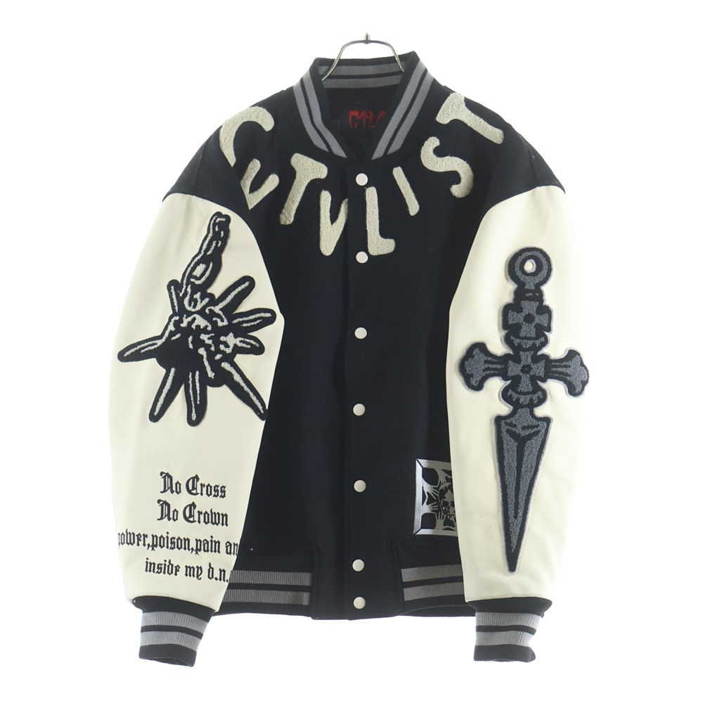 Crosses University Jacket 25 クロス ユニバーシティー スタジアムジャケット ブラック/ホワイト 2401120101 Bランク