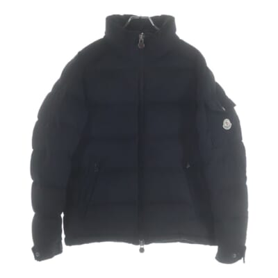 MONTGENEVRE モンジュネーブル アームロゴデザイン ジップアップ ダウンジャケット ブラック D20914033805 Bランク