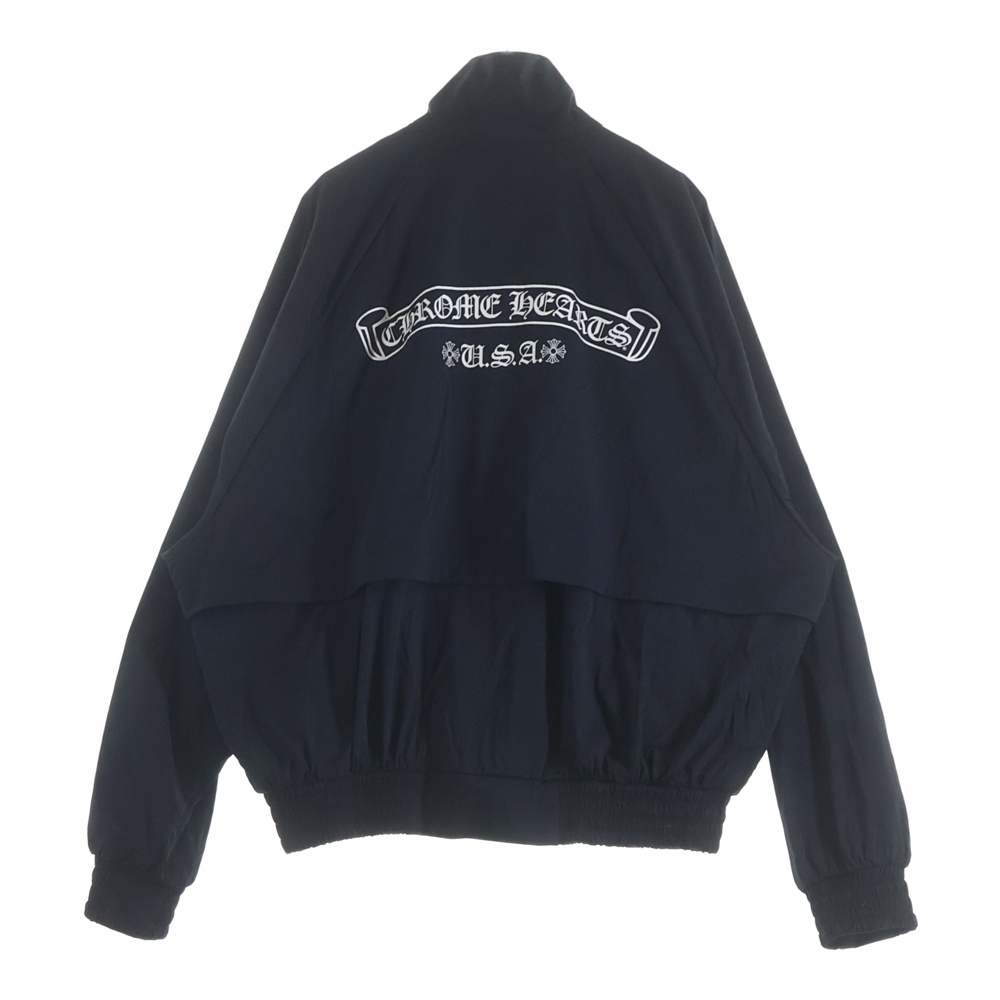 U MATCH POINT NYLN CHプラス総柄ナイロントラックジャケット ブラック Bランク