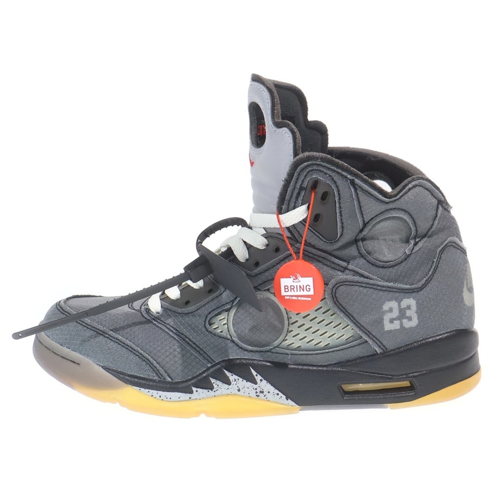 ×OFF-WHITE AIR JORDAN 5 RETRO SP CT8480-001 オフホワイト エアジョーダン5レトロ ハイカットスニーカー US9/27.0cm ブラック Aランク