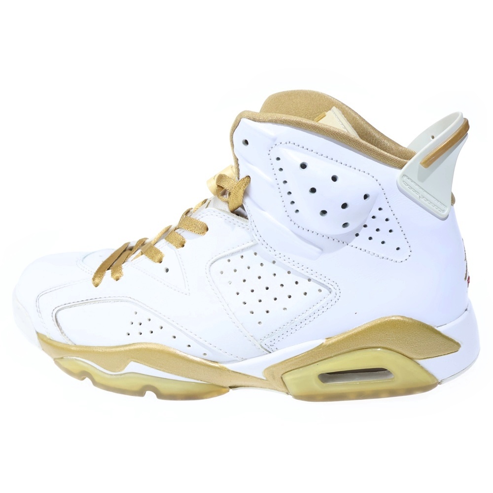 【観賞用2012年製】AIR JORDAN 6 RETRO GMP 384664-135 エアジョーダン1 ゴールドメダルパック ハイカットスニーカー US10/28.0cm ホワイト/ゴールド Aランク