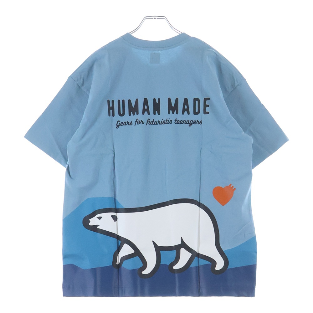Polar Bear ポウラーベア 半袖Tシャツ コットン ブルー Sランク