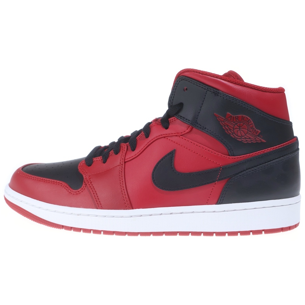 AIR JORDAN 1 MID REVERCE BRED 554724-660 エアジョーダン1 ミッド リバースブレッド ミドルカットスニーカー US12.5/30.5cm ブラック/レッド Sランク