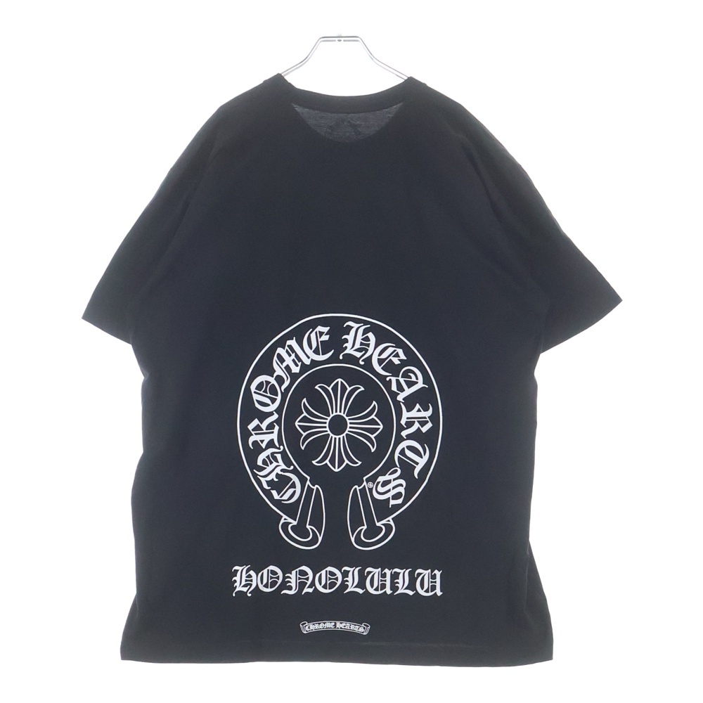Honolulu CH PLS TEE ホノルル限定 CHプラスプリントTシャツ ロゴプリントクルーネック半袖Tシャツ ブラック Bランク