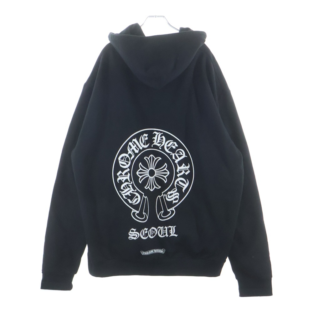 SWTSHRT HD ZIP LTD ソウル限定 バックホースシュープリント シップアップフーディパーカー ブラック Bランク