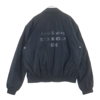 バックロゴプリント ジップアップ テクニカルナイロンジャケット B90866 ブラック Bランク
