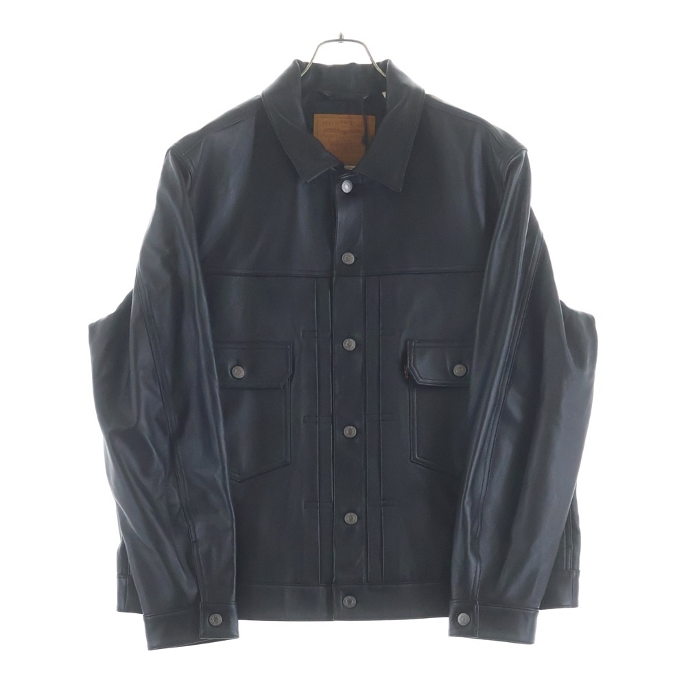 PREMIUM BLACK TYPE2 TRUCKER LEATHER JACKET 2nd PC9-005ZA-0000 トラッカージャケット ブラック Sランク
